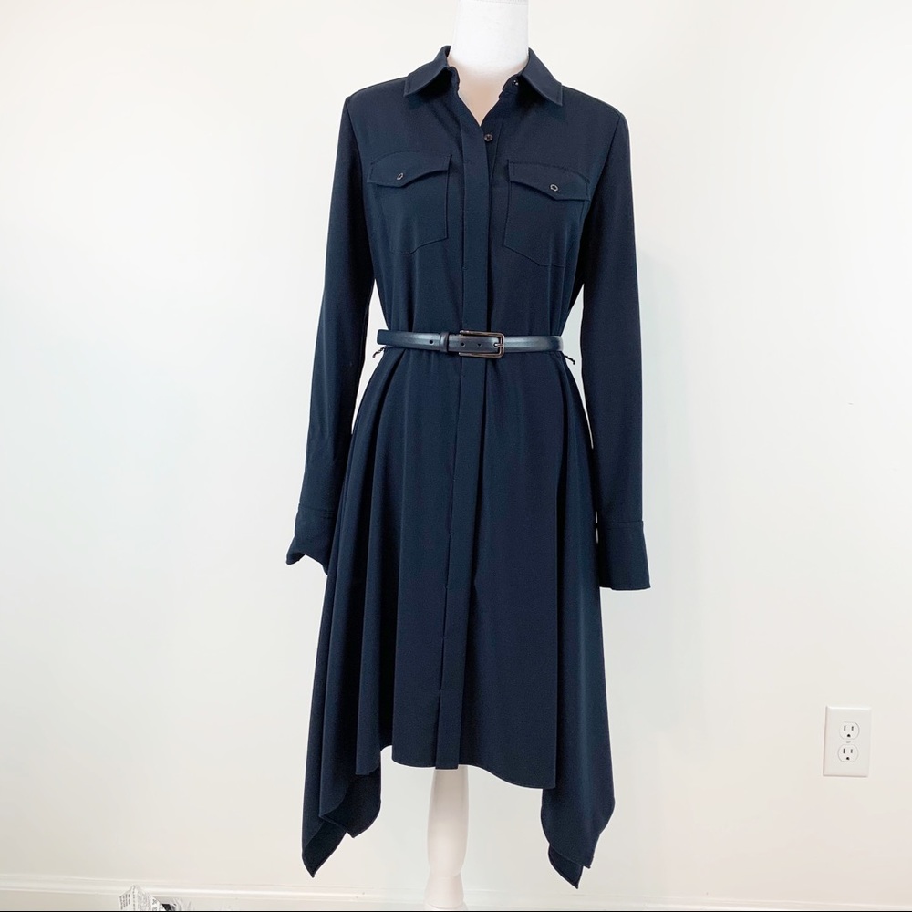 Elie Tahari‎ long sleeve asymmetrical shirt dress